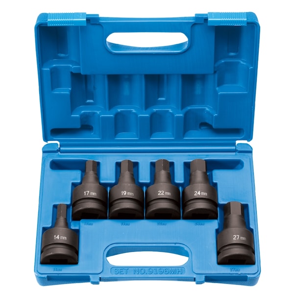 SKT SET 1" DRIVE 6 PIECE HEX DRIVER METR